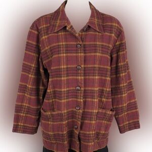 Bobbie Brooks 16 vintage red flannel shirt jacket